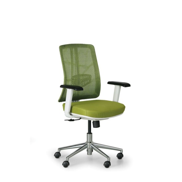 Kancelárska stolička HUMAN, biela/zelená