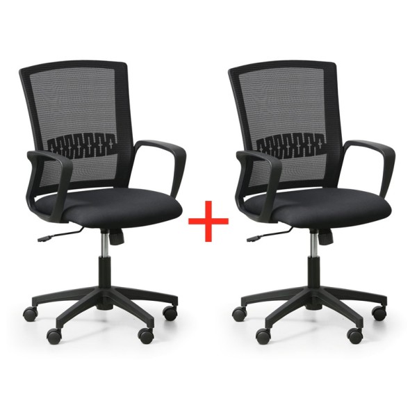 Kancelárska stolička ROY 1+1 Zadarmo, čierna