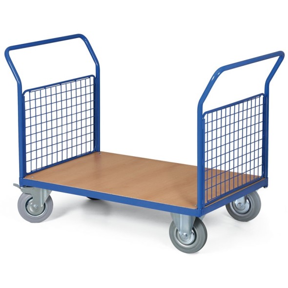Plošinový vozík - 2 madlá s drôtenou výplňou, 1000 x 700 mm, 200 kg