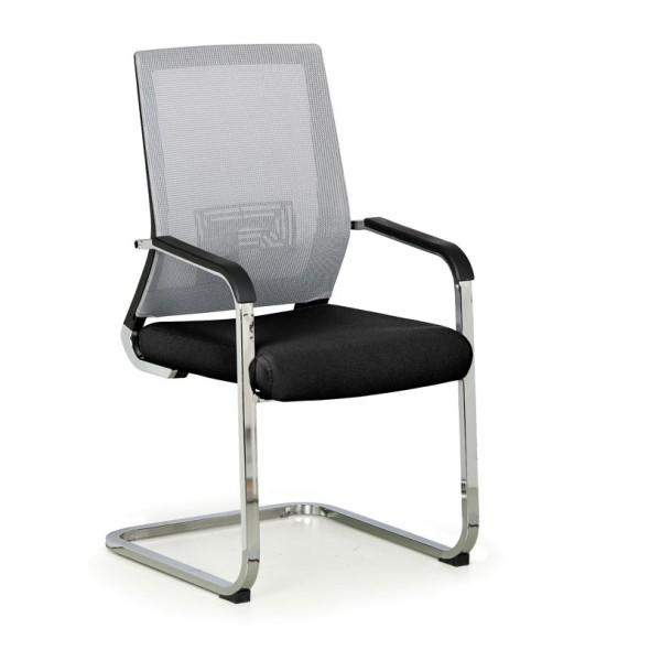 Konferenčná stolička ELITE NET, sivá/čierna