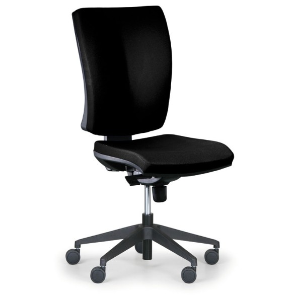 Kancelárska stolička LEON PLUS, čierna, bez podpierok rúk 