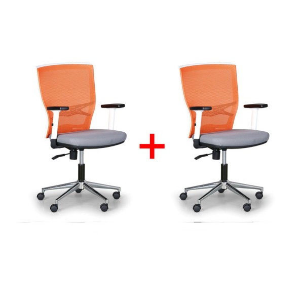 Kancelárska stolička HAAG, Akce 1+1 ZADARMO, oranžová / sivá