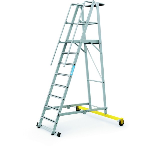 Skladací plošinový rebrík, 8 priečok, výška plošiny 2,1 m