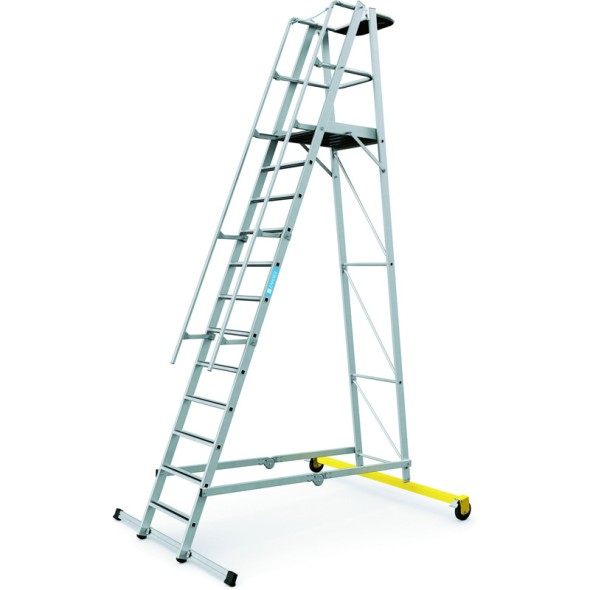 Skladací plošinový rebrík, 12 priečok, výška plošiny 3,1 m