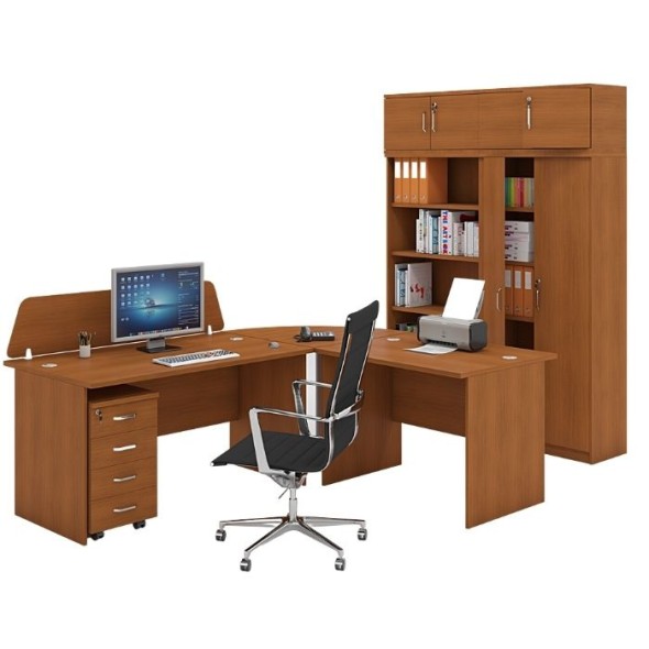 Zostava kancelárskeho nábytku MIRELLI A+, typ A, nadstavba, čerešňa