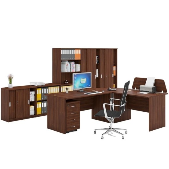 Zostava kancelárskeho nábytku MIRELLI A+, typ B, orech