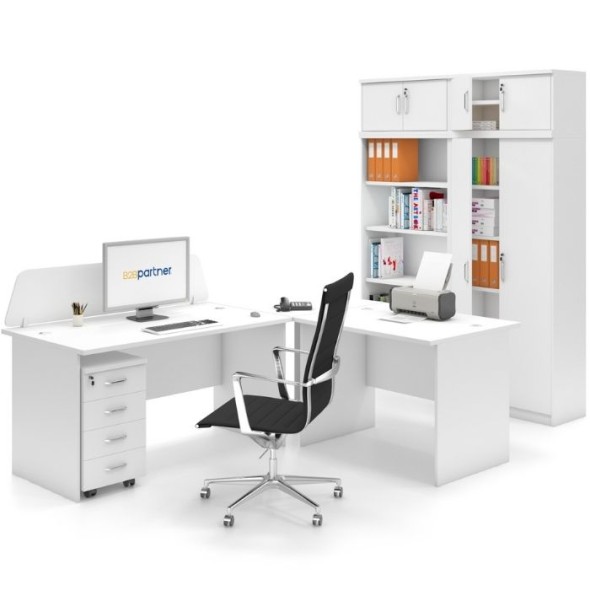 Zostava kancelárskeho nábytku MIRELLI A+, typ A, nadstavba, biela