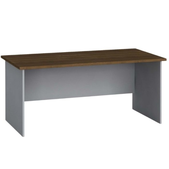 Kancelársky písací stôl PRIMO FLEXI, rovný 160x80 cm, sivá / orech