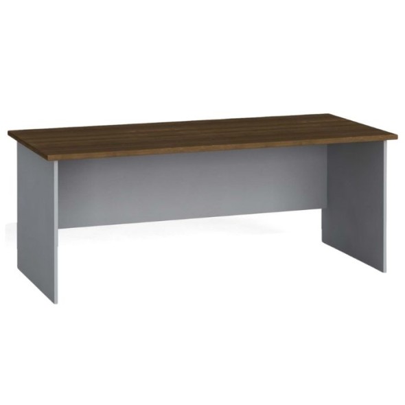 Kancelársky písací stôl PRIMO FLEXI, rovný 180x80 cm, sivá / orech