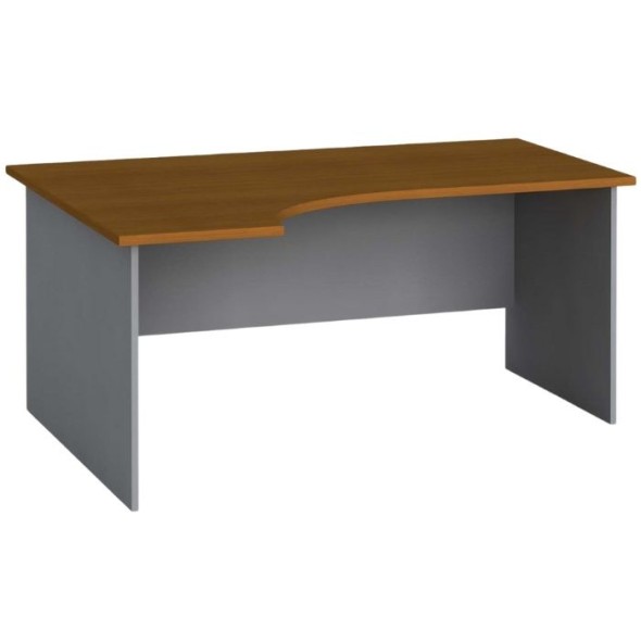Ergonomický kancelársky pracovný stôl PRIMO FLEXI, 160x120 cm, szary / czereśnia, ľavý
