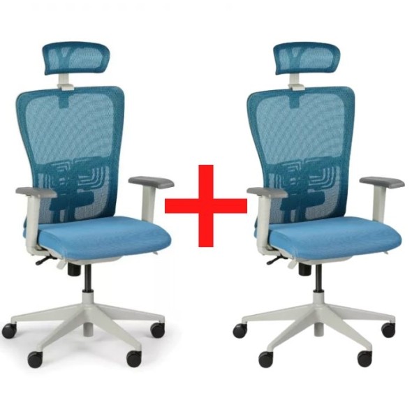 Kancelárska stolička GAM, 1+1 ZADARMO, modrá