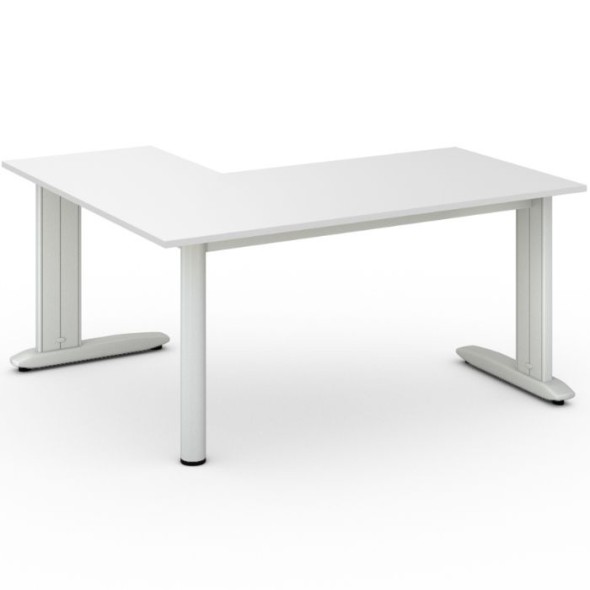 Kancelársky stôl PRIMO FLEXIBLE L 1600 x 1400 mm, biela