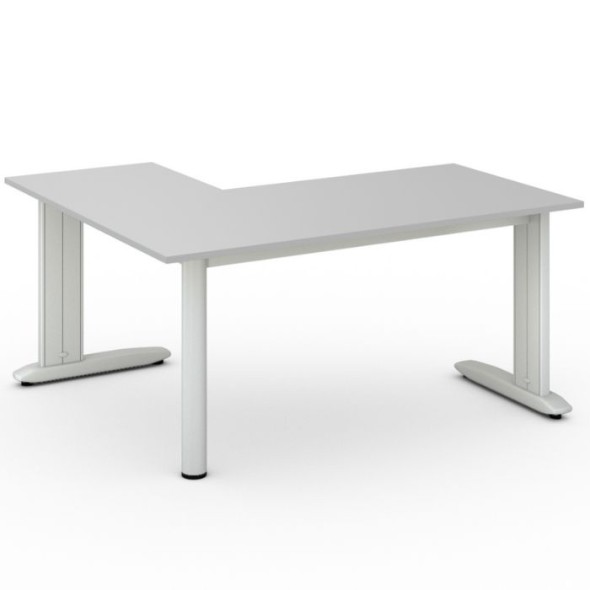 Kancelársky stôl PRIMO FLEXIBLE L 1600 x 1400 mm, sivá