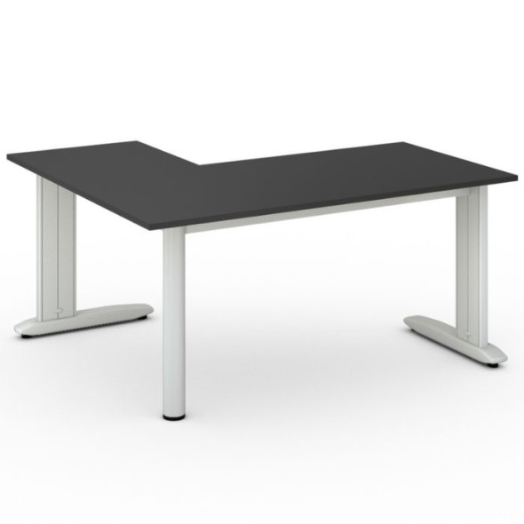 Kancelársky stôl PRIMO FLEXIBLE L 1600 x 1400 mm, grafitová