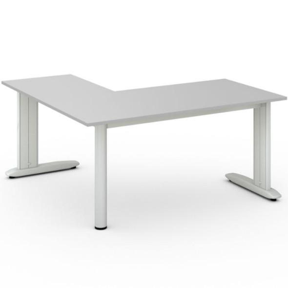 Kancelársky stôl PRIMO FLEXIBLE L 1600 x 1600 mm, sivá