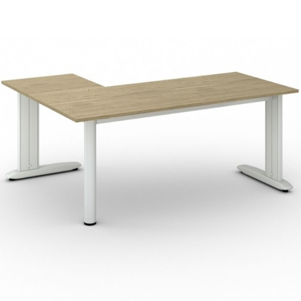 Kancelársky stôl PRIMO FLEXIBLE L 1800 x 1400 mm, dub prírodný