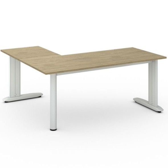 Kancelársky stôl PRIMO FLEXIBLE L 1800 x 1600 mm, dub prírodný