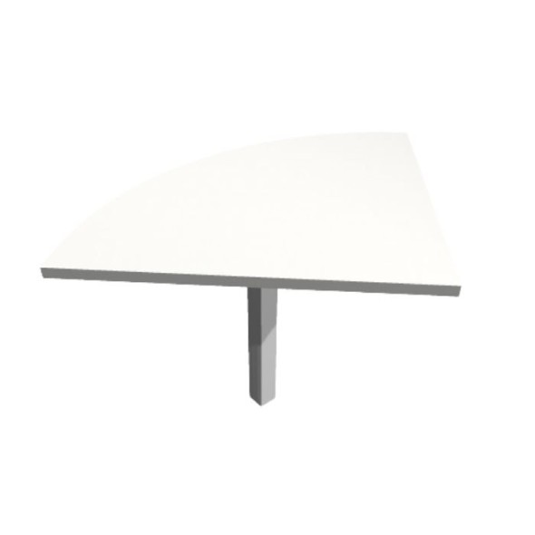 Rohová prístavba k pracovnému stolu, 80 x 80 cm, biela