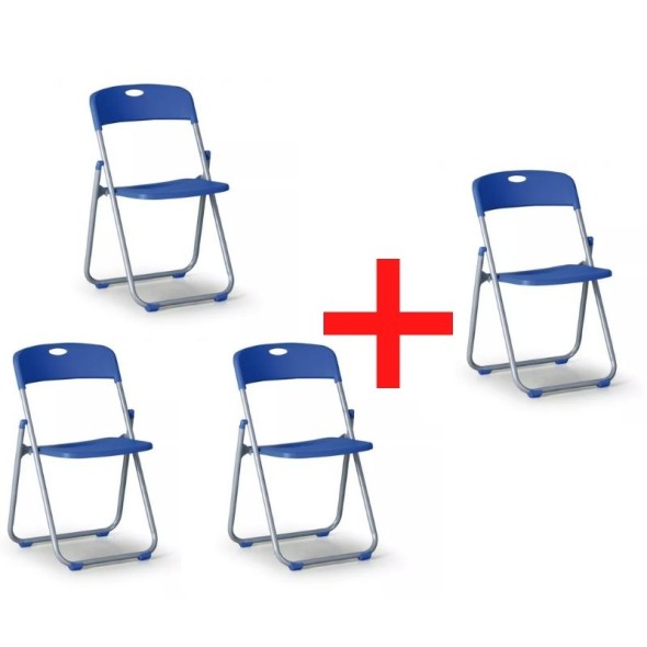 Skladacia stolička CLACK 3+1 ZADARMO, modrá