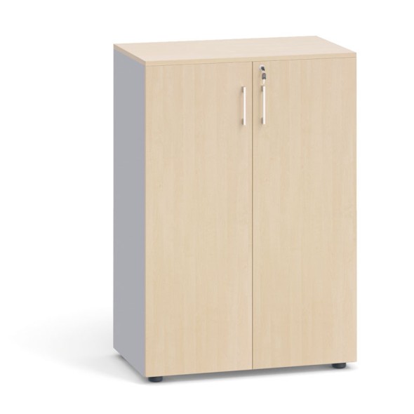 Kancelárska skriňa s dverami, 1087x800x420 mm, sivá / breza