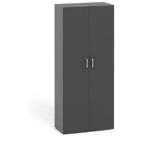 Kancelárska skriňa s dverami KOMBI, 4 police, 1865x800x400 mm, sivá / grafitová