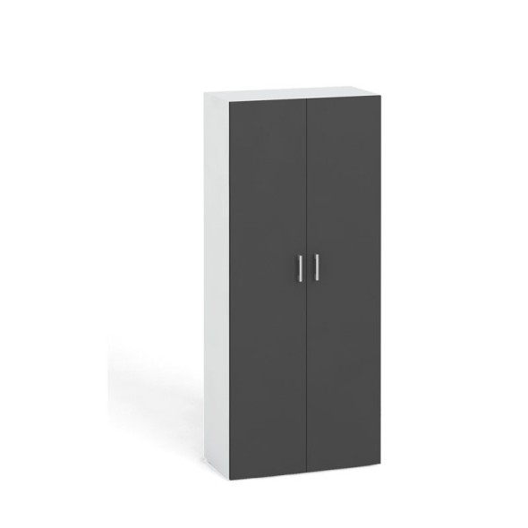 Kancelárska skriňa s dverami KOMBI, 4 police, 1865x800x400 mm, biela / grafitová