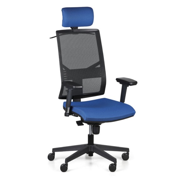 Kancelárska stolička OMNIA s opierkou hlavy, modrá