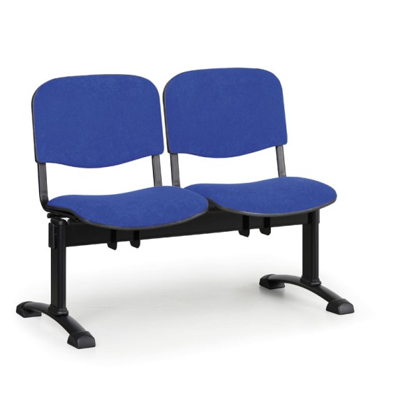 Čalúnená lavice do čakární VIVA, 2-sedadlo, modrá, čierne nohy