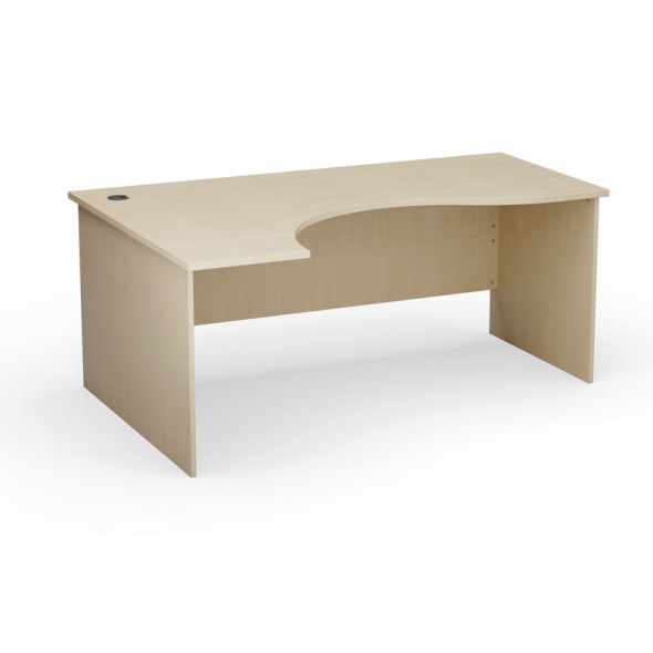 Rohový kancelársky pracovný stôl PRIMO Classic, zaoblený 180x120 cm, ľavý, breza