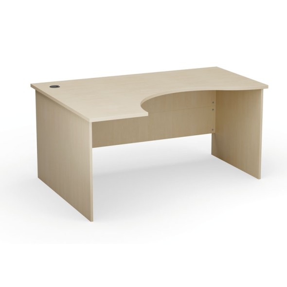 Rohový kancelársky pracovný stôl PRIMO Classic, zaoblený 160x120 cm,  ľavý, breza