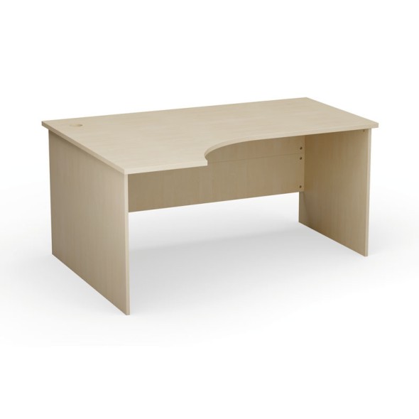 Ergonomický kancelársky pracovný stôl PRIMO Classic, 160x120 cm, ľavý, breza