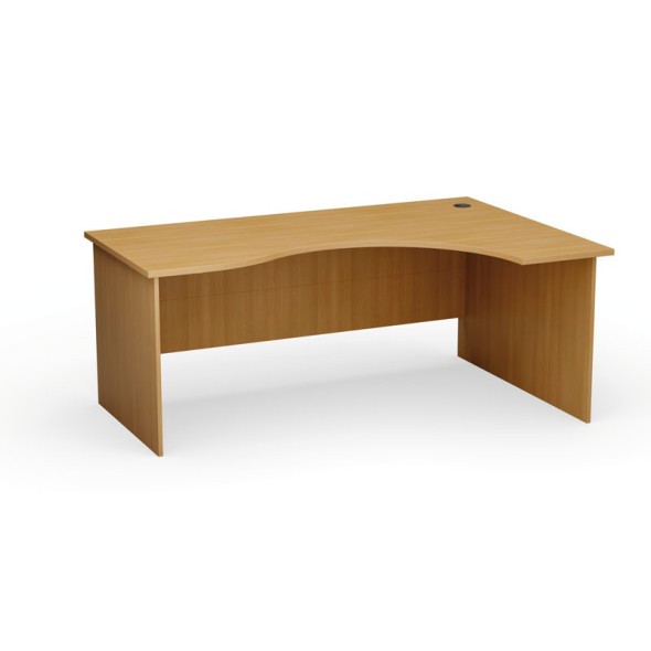 Rohový kancelársky pracovný stôl PRIMO Classic, zaoblený 180x120 cm, pravý, buk