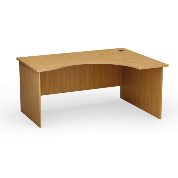 Rohový kancelársky pracovný stôl PRIMO Classic, zaoblený 160x120 cm, pravý, buk