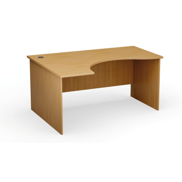 Rohový kancelársky pracovný stôl PRIMO Classic, zaoblený 160x120 cm,  ľavý, buk