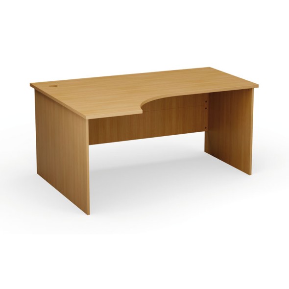 Ergonomický kancelársky pracovný stôl PRIMO Classic, 160x120 cm, ľavý, buk 