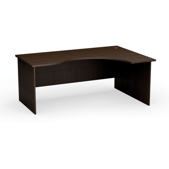 Rohový kancelársky pracovný stôl PRIMO Classic, zaoblený 180x120 cm, pravý, wenge