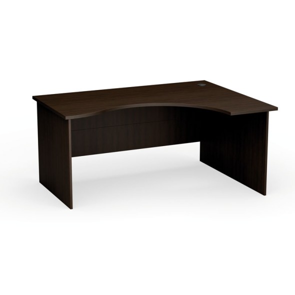 Rohový kancelársky pracovný stôl PRIMO Classic, zaoblený 160x120 cm, pravý, wenge