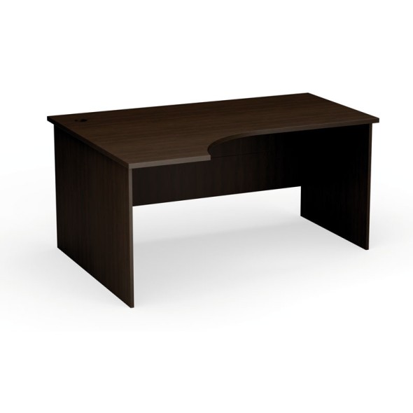 Ergonomický kancelársky pracovný stôl PRIMO Classic, 160x120 cm, ľavý, wenge