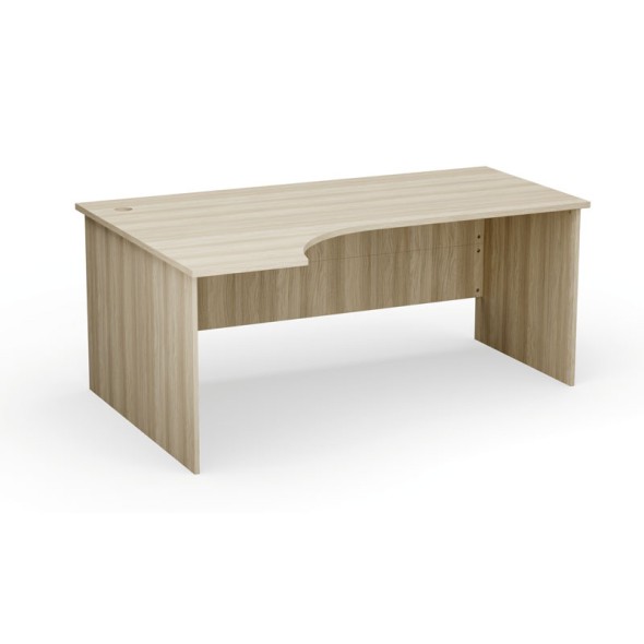 Ergonomický kancelársky pracovný stôl PRIMO Classic, 180x120 cm, ľavý, dub prírodný