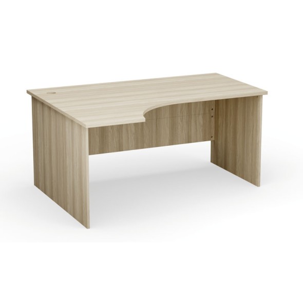Ergonomický kancelársky pracovný stôl PRIMO Classic, 160x120 cm, ľavý, dub prírodný