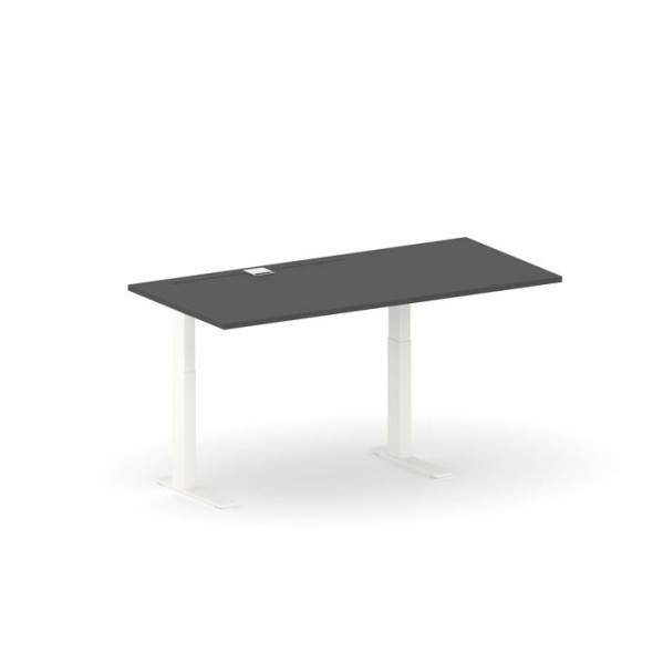 Výškovo nastaviteľný pracovný stôl FUTURE, 1700x800x735-1235 mm, bez paravánu, biela/grafit