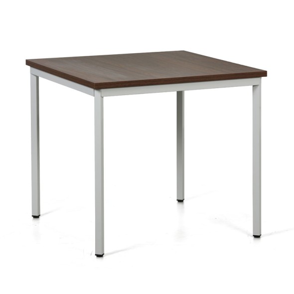 Jedálenský stôl TRIVIA, svetlosivá konštrukcia, 800 x 800 mm, orech
