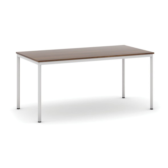 Jedálenský stôl TRIVIA, svetlosivá konštrukcia, 1600 x 800 mm, orech