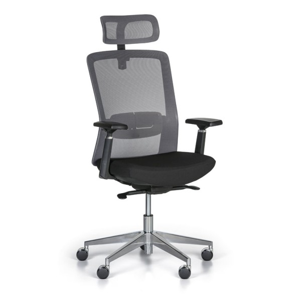 Kancelárska stolička BACK, sivá/čierna