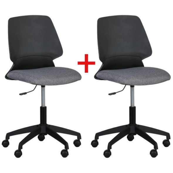 Kancelárska stolička CROOK 1+1 ZADARMO, sivá