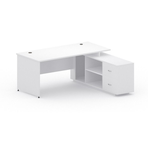 Stôl so skrinkou MIRELLI A+ 1600 x 1600 x 750 mm, biely