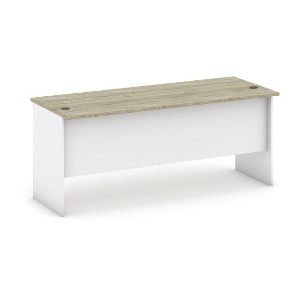 Stôl písací rovný, dĺžka 1800 mm, biela/dub sonoma