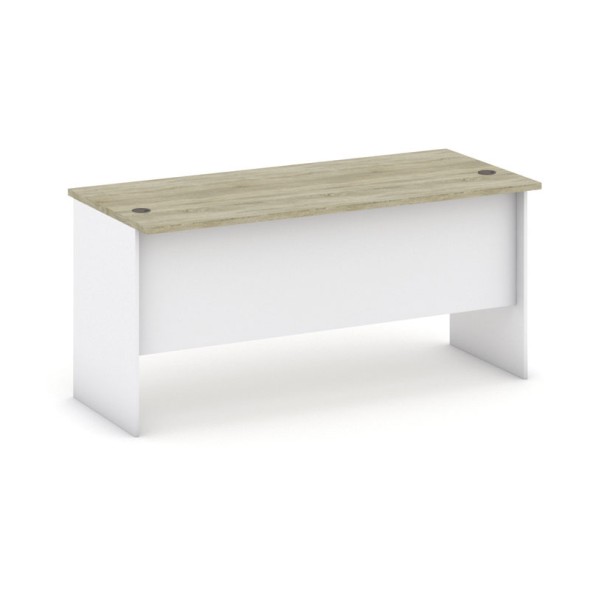 Stôl písací rovný, dĺžka 1600 mm, biela/dub sonoma