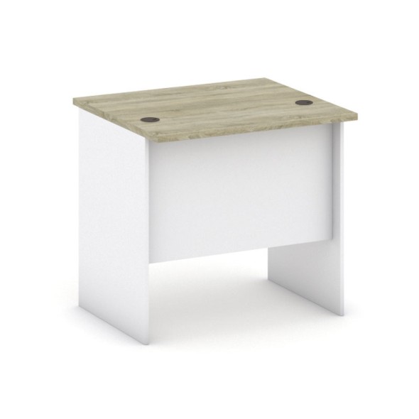 Stôl písací rovný, dĺžka 800 mm, biela/dub sonoma