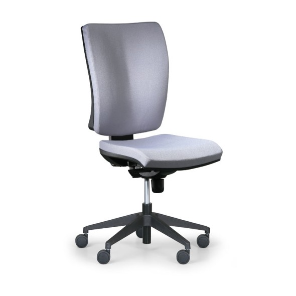 Kancelárska stolička LEON PLUS, sivá, bez podpierok rúk